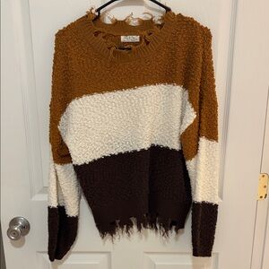 Cozy Colorblock Crew Neck Sweater